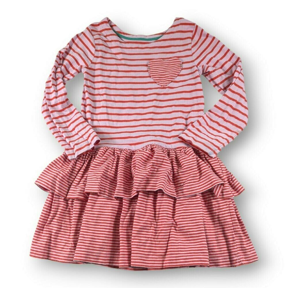 Mini Boden Striped Ruffle Skirt Dress Girls Size 4-5